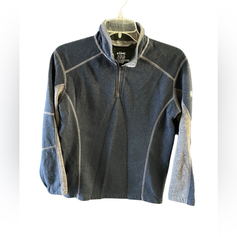 Kuhl Kashmira M boys grey 1/4 zip pullover